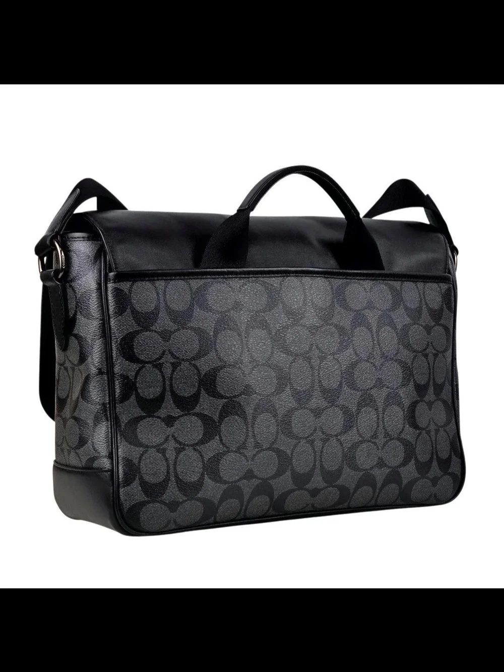 Large Coach Black Calfskin Leather Messenger Bag (C2793) EXC COND!